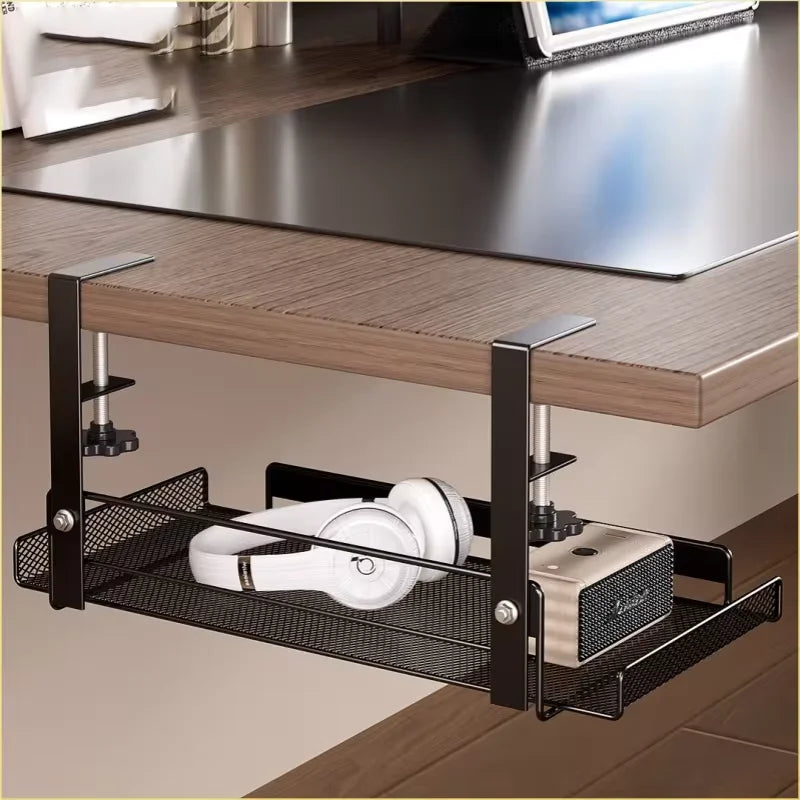 Under Desk Cable Management Tray No Drill Steel Desk Cable Organizers Wire Management Tray Cable Management Rack Storage Shelf