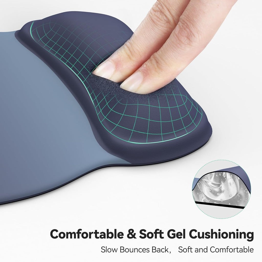 Mouse Mat Wrist Support, Gel Ergonomic Mouse Mat, Mouse Pad Wrist Rest with Non-Slip PU Base, Waterproof Surface Mouse Pad Wrist Support for Computer, Laptop, Office, Home and Travel